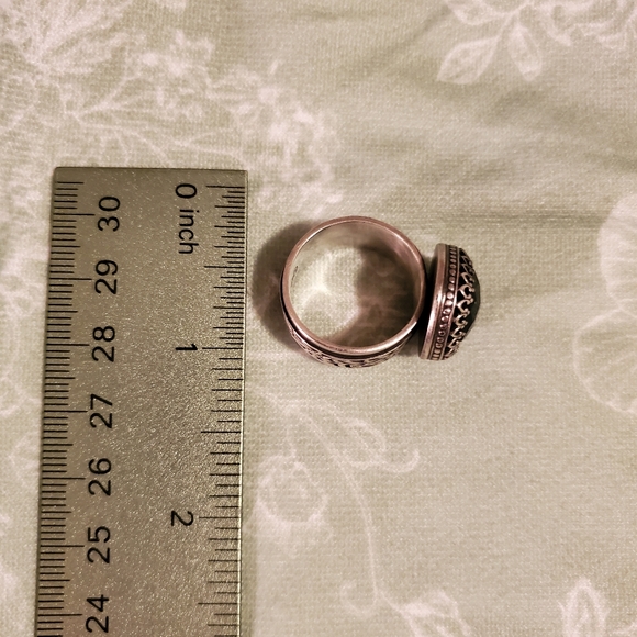 Gem Heaven sterling silver witchy black gemstone ring ooak artisan gothic - Picture 6 of 11